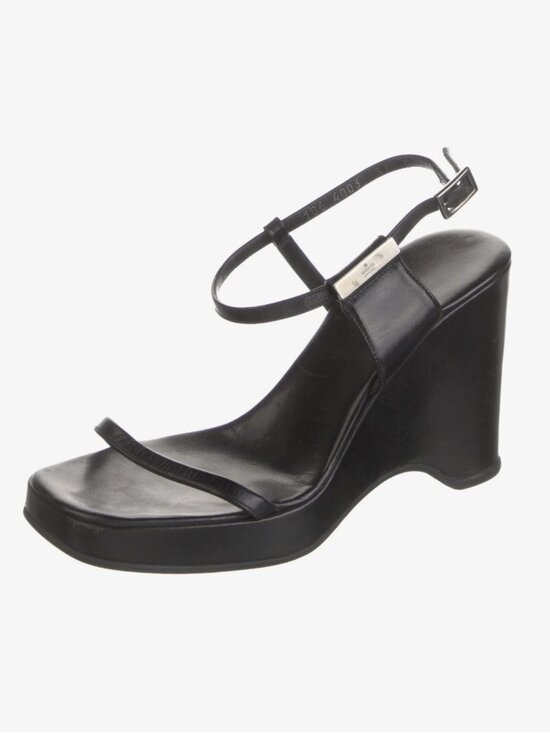 Gucci Shoes - Gucci Black Leather Slingback Sandals Women's Size: 6